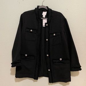 Black tweed jacket with silver buttons 🖤